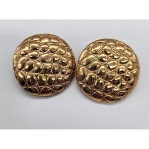 Napier Gold Tone Filigree‎ Clip On Earrings Patent Pending 1960s